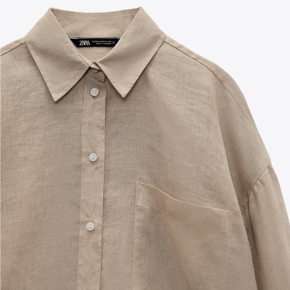 Zara Linen Shirt - Beige - XS - Picture 3 of 5